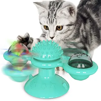 Petopia Moulin à vent rotatif clignotant pour chat