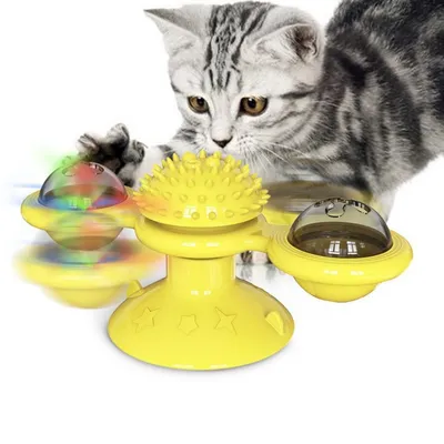 Petopia Moulin à vent rotatif clignotant pour chat