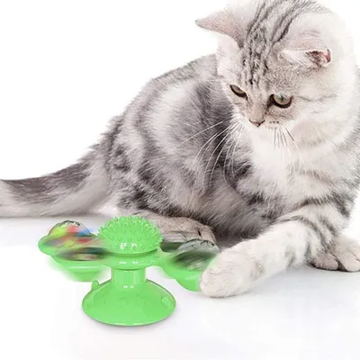 Petopia Moulin à vent rotatif clignotant pour chat