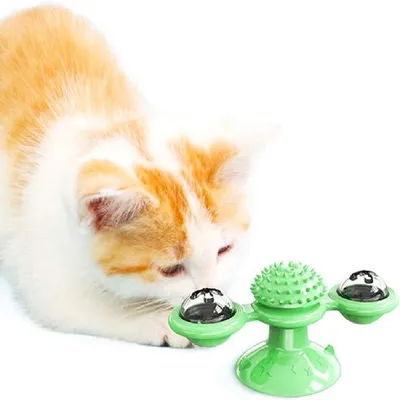 Petopia Moulin à vent rotatif clignotant pour chat