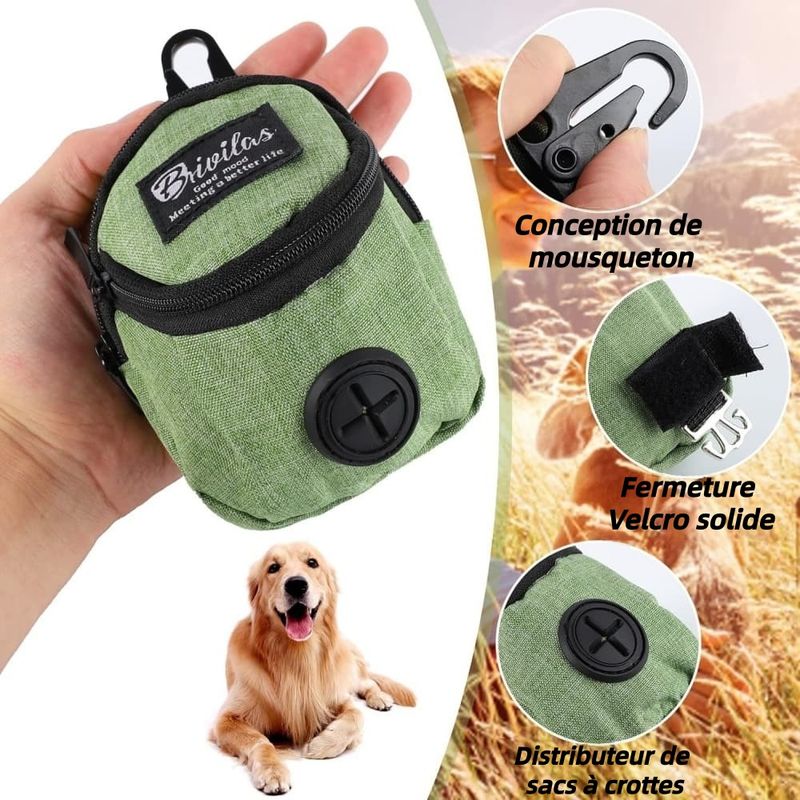 ZooVenture Distributeur Déjections Intégré Sac Friandises pour Chien