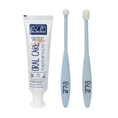 Pet Planet Kit de dentifrice et de brosse à dents pour chien et chat