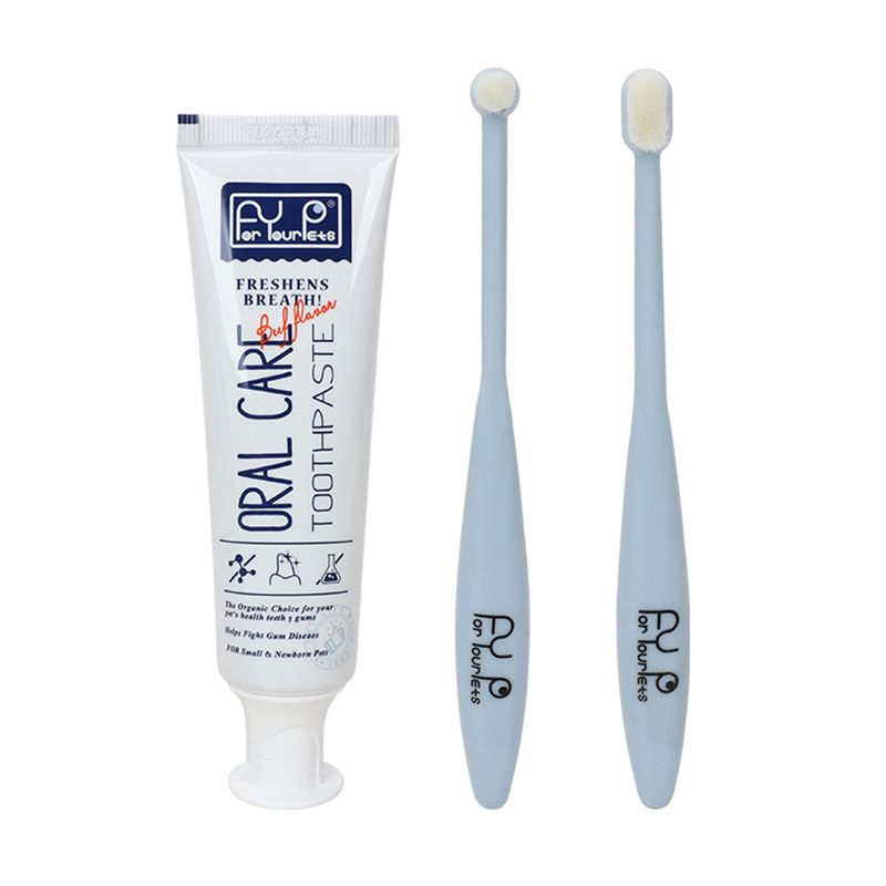 Pet Planet Kit de dentifrice et de brosse à dents pour chien et chat