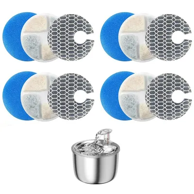 Pet Planet Fontaine à eau 2L en acier inoxydable