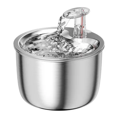 Pet Planet Fontaine à eau 2L en acier inoxydable