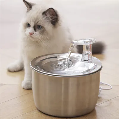 Pet Planet Fontaine à eau 2L en acier inoxydable