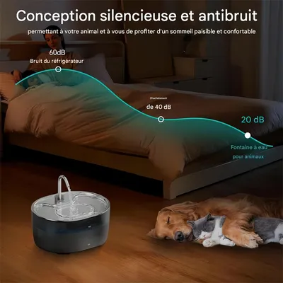 Pet Planet Fontaine à eau pour chat en acier inoxydable 3,2 L