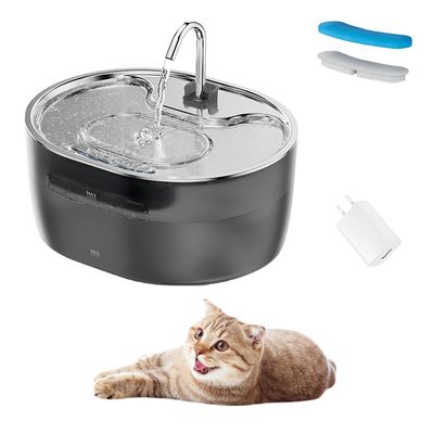 Pet Planet Fontaine à eau pour chat en acier inoxydable 3,2 L