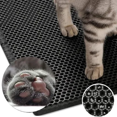 Petopia Tapis de litière pour chat design nid d'abeille60*35cm