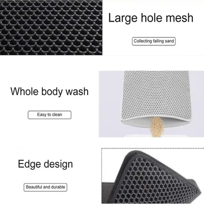 Petopia Tapis de litière pour chat design nid d'abeille60*35cm