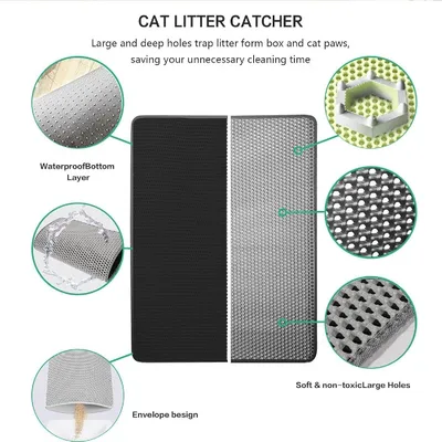 Petopia Tapis de litière pour chat design nid d'abeille60*35cm