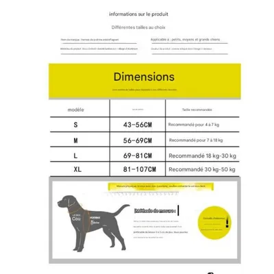Petopia Harnachement pour chien anti - traction réglable