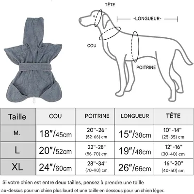 Petopia Peignoir en microfibre pour chien
