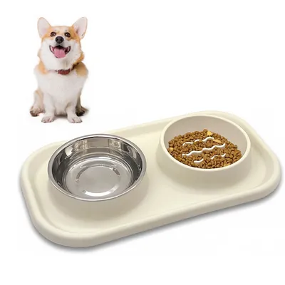 Pet Planet Juego de comederos antideslizantes y antiderrame perros gatos