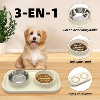 ZooVenture Anti - dérapante Anti - déversement Ensemble Gamelles Chien Chat