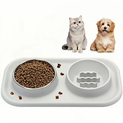 ZooVenture Anti - dérapante Anti - déversement Ensemble Gamelles Chien Chat