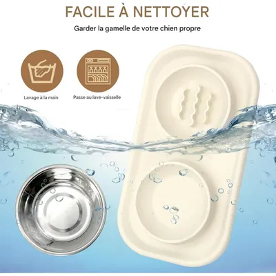 ZooVenture Anti - dérapante Anti - déversement Ensemble Gamelles Chien Chat