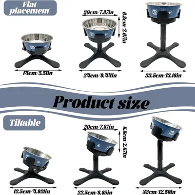 Petopia Support de gamelle surélevée réglable pour chien