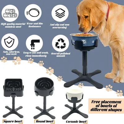 Petopia Support de gamelle surélevée réglable pour chien