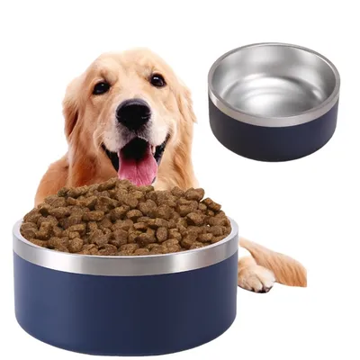 Pet Planet Tazón doble de acero inoxidable de 42 oz para alimentos