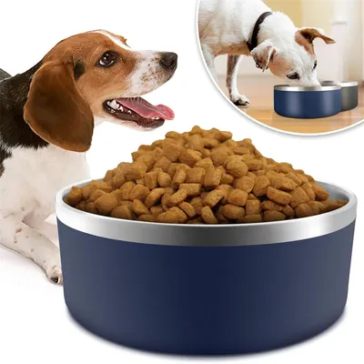 Pet Planet Tazón doble de acero inoxidable de 42 oz para alimentos