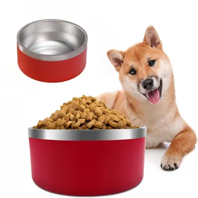 Pet Planet Bol alimentaire en acier inoxydable double 42oz