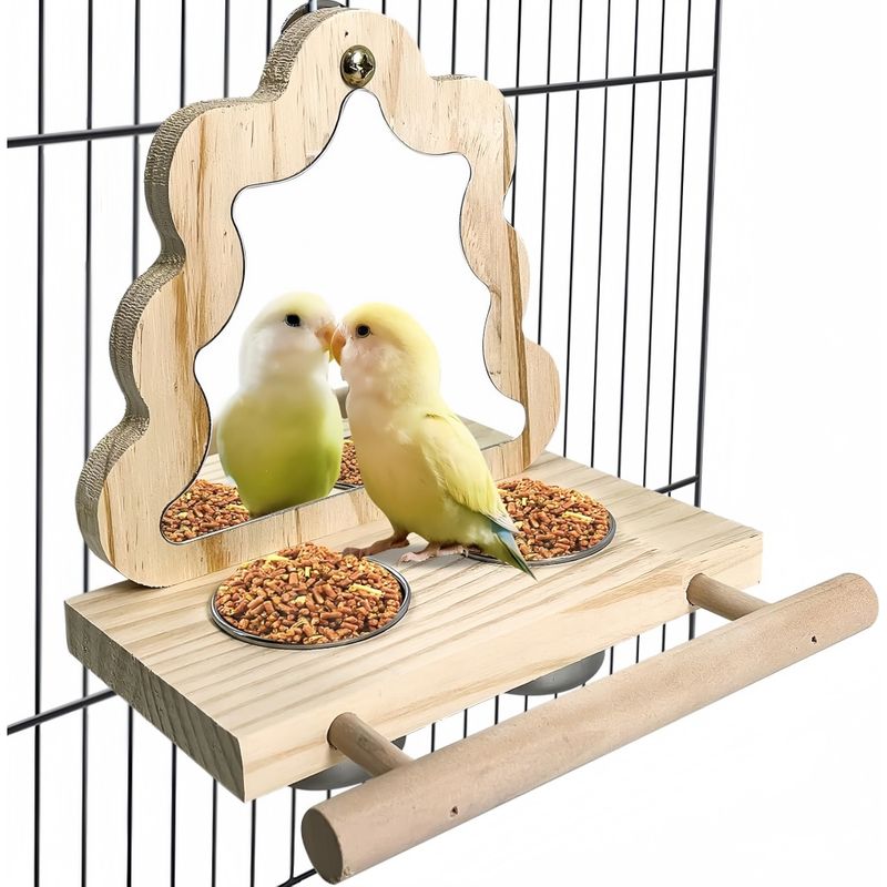 Pet Planet Oiseaux Tasses d'alimentation en bois