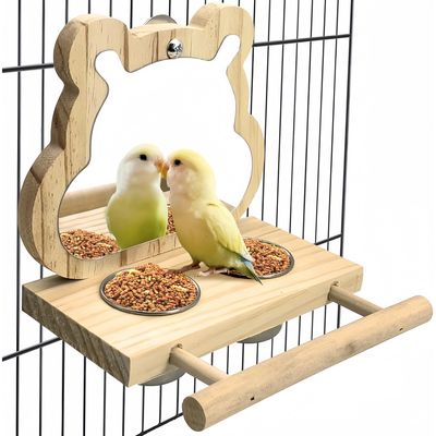 Pet Planet Oiseaux Tasses d'alimentation en bois