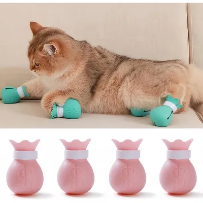 Pet Planet Chats Lot de bottes anti - rayures en silicone Pet Planet Chats Lot de bottes anti - rayures en silicone