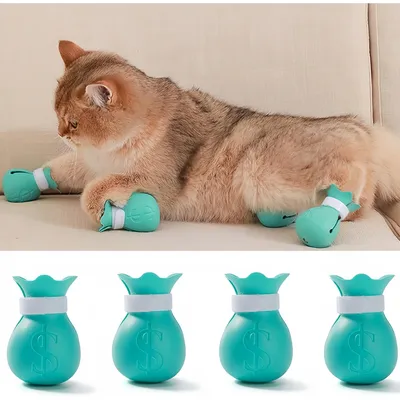 Pet Planet Chats Lot de bottes anti - rayures en silicone