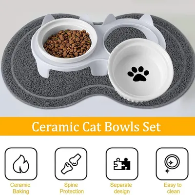 Petopia Ensemble de bols en céramique pour chat