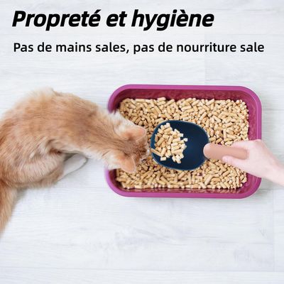Pet Planet Cuchara medidora para comida de perro con mango de clip