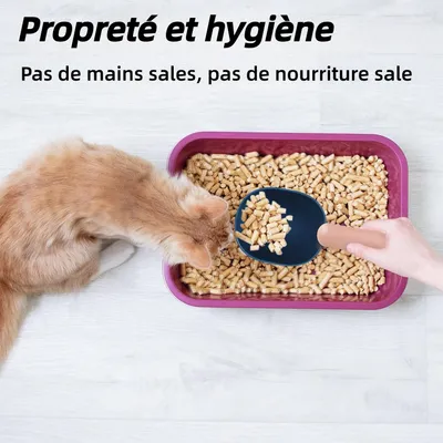 Pet Planet Cuchara medidora para comida de perro con mango de clip