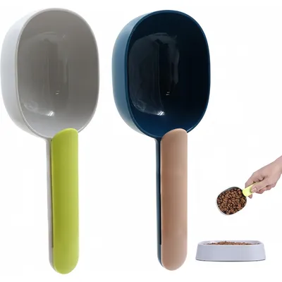 Pet Planet Cuchara medidora para comida de perro con mango de clip