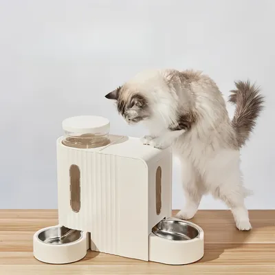 Pet Planet Distributeur d'eau et de nourriture 2-en-1 pour chat