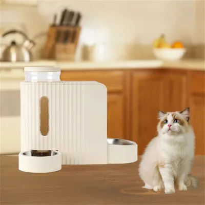 Pet Planet Distributeur d'eau et de nourriture 2-en-1 pour chat