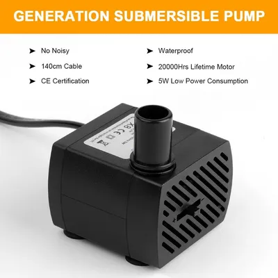 Pompe d'aquarium réglable silencieuse5w 350l/H