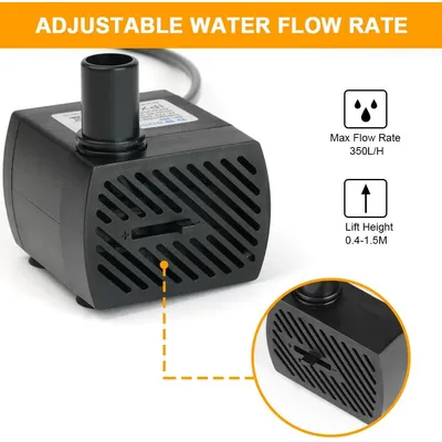 Pompe d'aquarium réglable silencieuse5w 350l/H