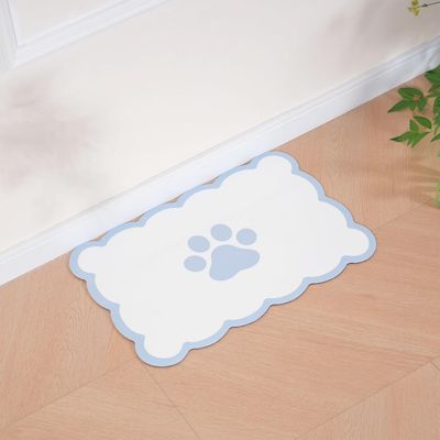 UAMLY Tapis absorbant pour gamelles d'eau et de nourriture pour chats Bleu