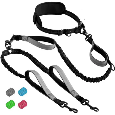 UAMLY Laisse double mains libres pour chien