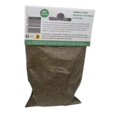 PET DESIGN Herbe à chat FRANÇAISE 100% Naturelle 30gr