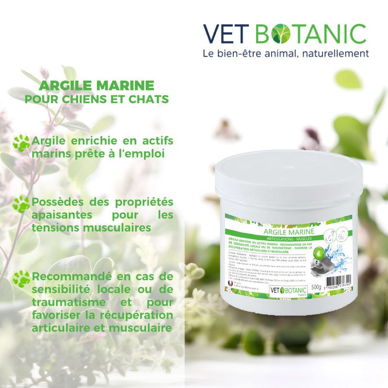 ARGILE MARINE ENRICHIE EN MINERAUX chien et chat- Articulations et muscles
