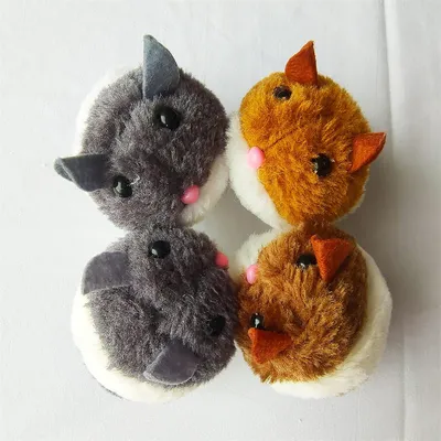 IntiMeg Juego de 4 ratones de peluche vibradores con forma de gato