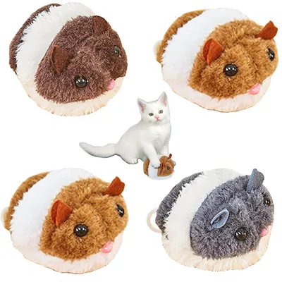 IntiMeg Juego de 4 ratones de peluche vibradores con forma de gato