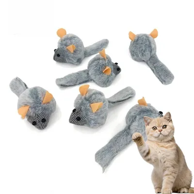 IntiMeg Jouet en peluche en forme de souris pour chat IntiMeg Jouet en peluche en forme de souris pour chat