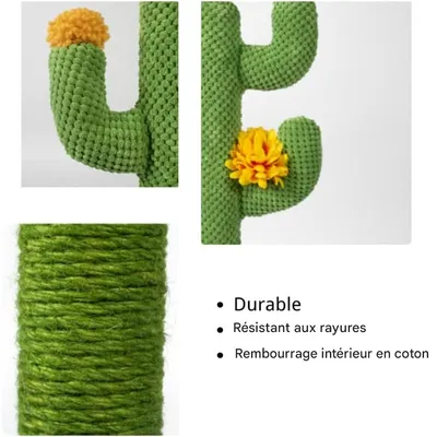 IntiMeg Griffoir en forme de cactus en jute pour chat
