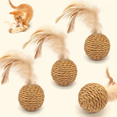 IntiMeg Jouet pour chat en forme de balle en sisal