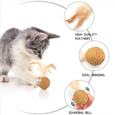 IntiMeg Jouet pour chat en forme de balle en sisal