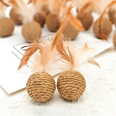 IntiMeg Jouet pour chat en forme de balle en sisal