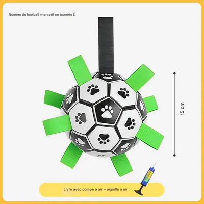 Petopia Balle de football pour chien avec sangles